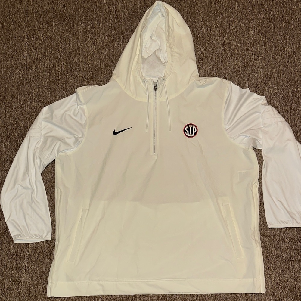 Ole Miss Nike White / Off-White Lightweight Hooded Pullover/Windbreaker Jacket